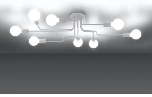 Sollux SL.1444 - Prisadený luster VECTOR 8xE27/15W/230V biela