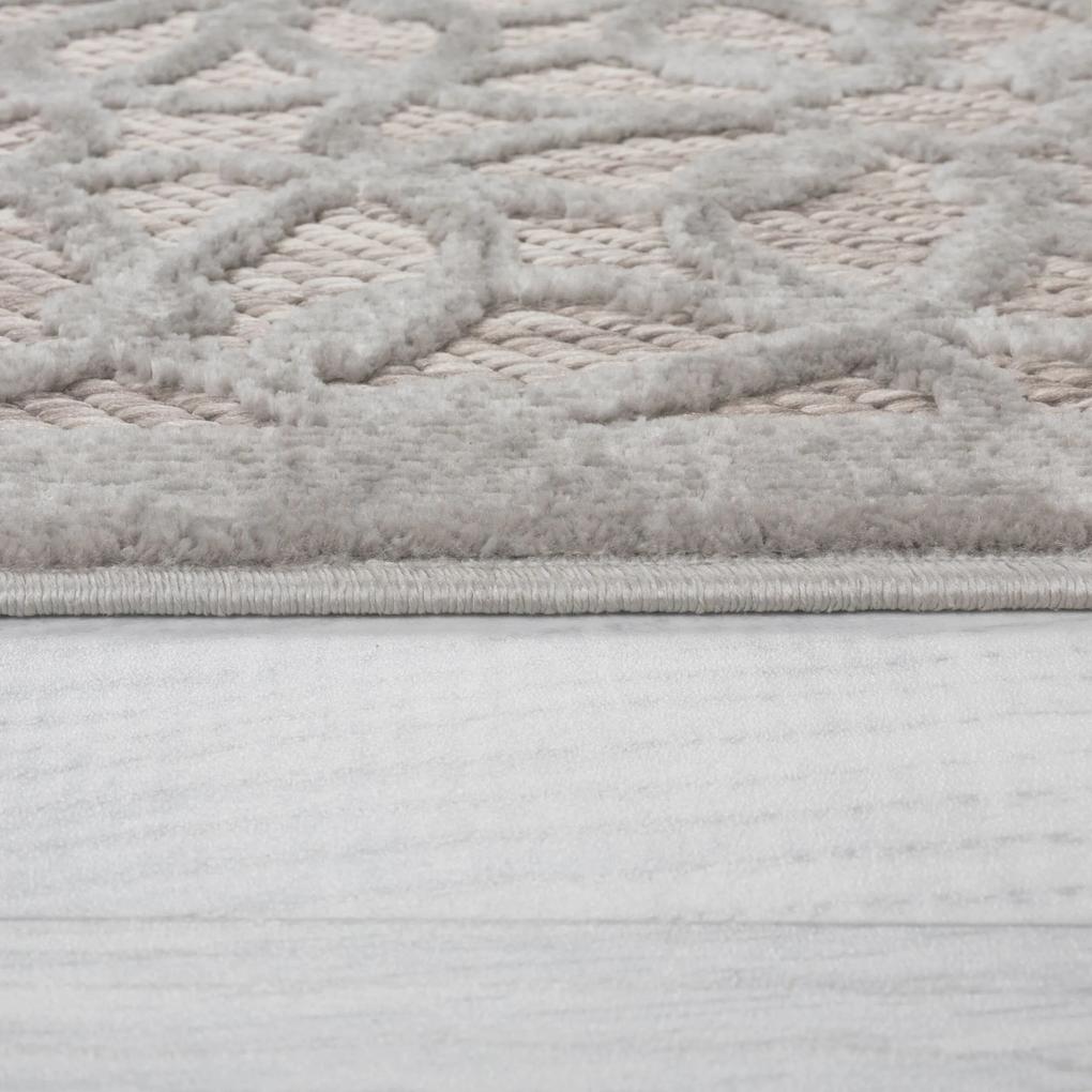 Flair Rugs koberce Kusový koberec Piatto Argento Silver – na von aj na doma - 120x170 cm