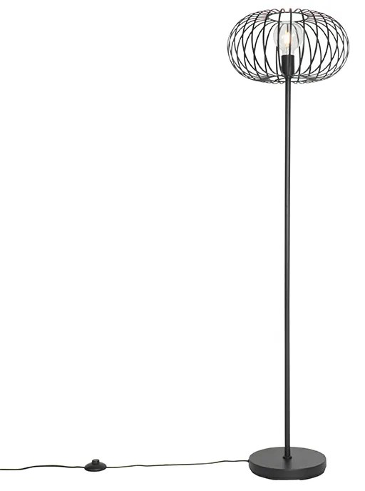 Dizajnová stojaca lampa čierna - Johanna