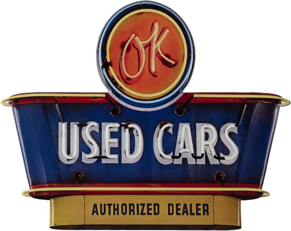 Nástenná kovová ceduľa Used Cars - 40 * 50 cm