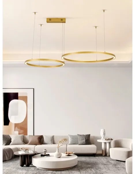 Immax NEO 07218L - LED Stmievateľný luster FINO 93W/230V 60/80cm zlatá Tuya+DO