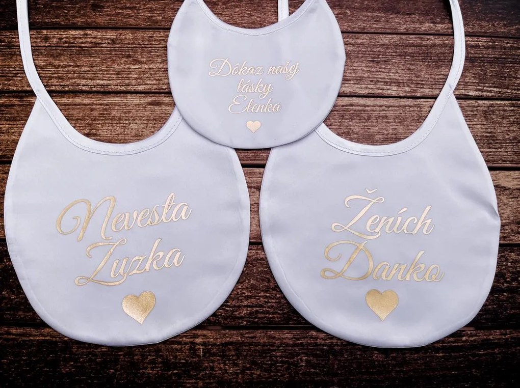 Podbradníky pre novomanželov so zlatou metalickou farbou 32 - Veľký