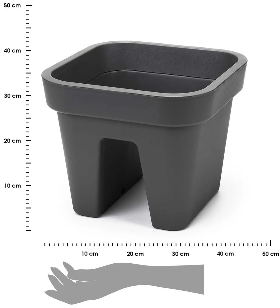 PLASTOVÝ KVETINÁČ LYS 24X29X29 CM ANTRACITOVÁ