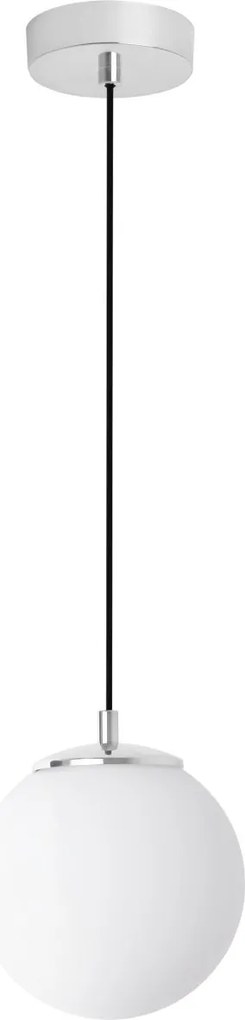 Závesné svietidlo Florence, 1x biele sklenené tienidlo, ch/b