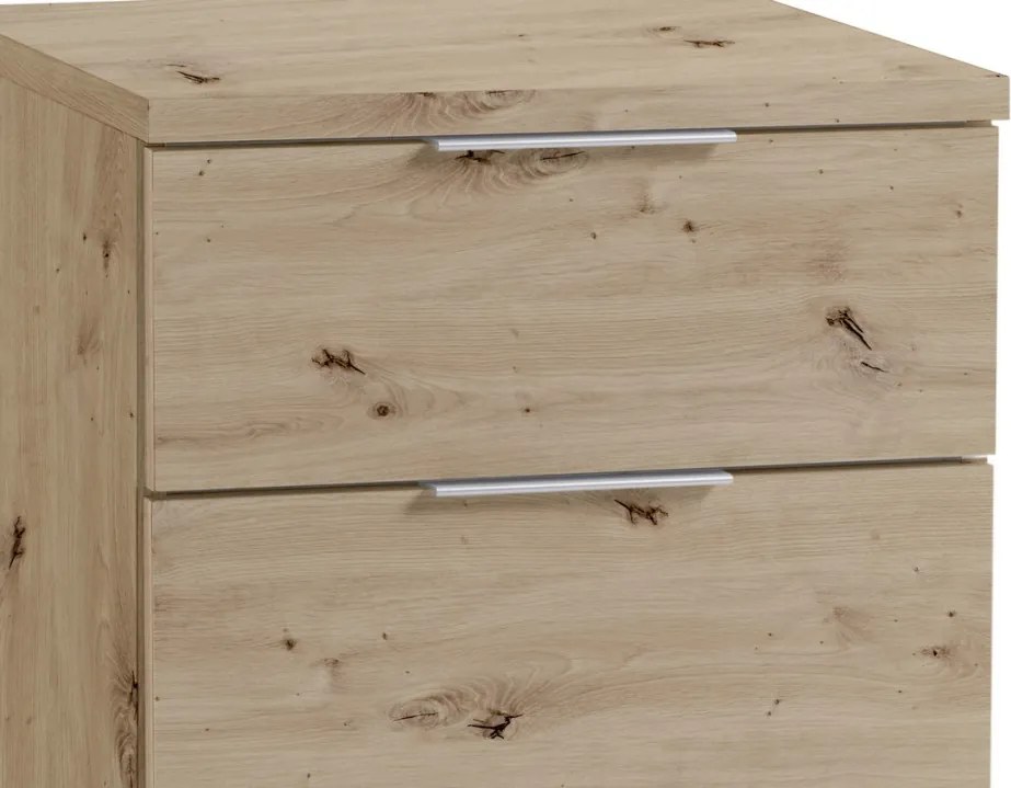 Nočný stolík/skrinka so 4 zásuvkami Smilla, výška 79 cm, dub artisan
