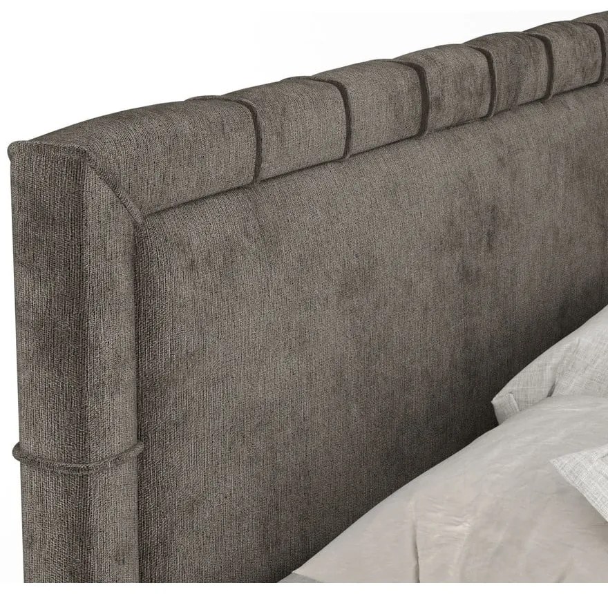 Tmavosivá boxspring posteľ s úložným priestorom 180x200 cm Voyage – Maison de Rêve