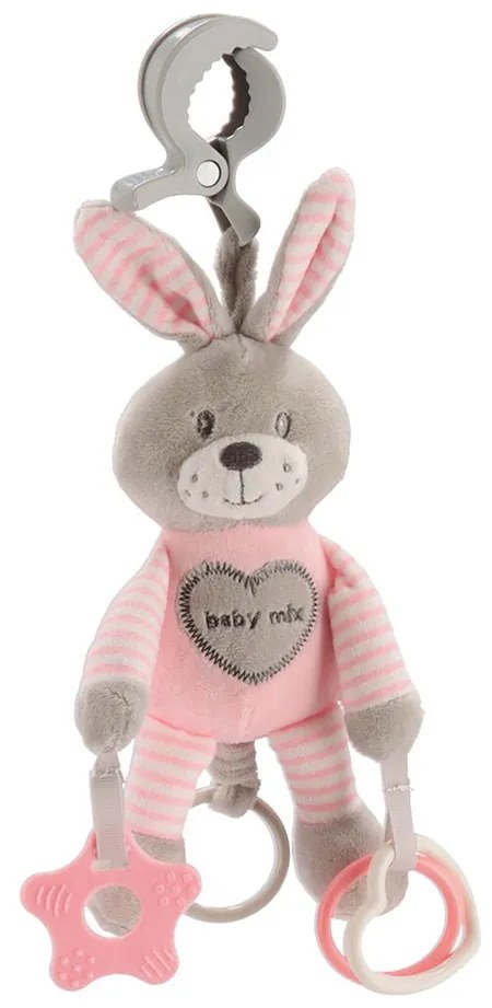 Plyšová hračka s vibráciou Baby Mix králik rúžový