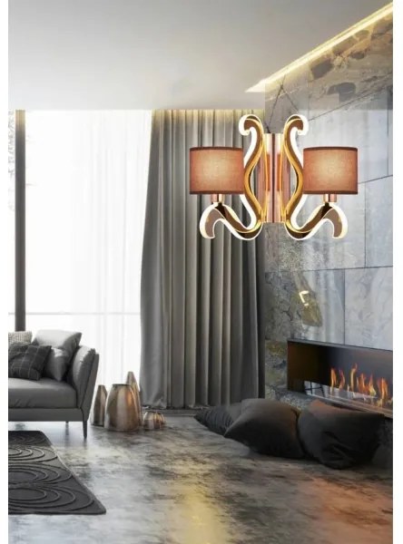 LED Nástenné svietidlo AMBROSIA 2xE14/40W/230V + LED/12,3W medená