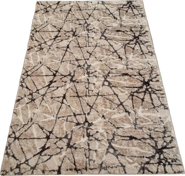 Béžový huňatý koberec Plush Deluxe – mramorový vzor Rozmer: 150x210 cm