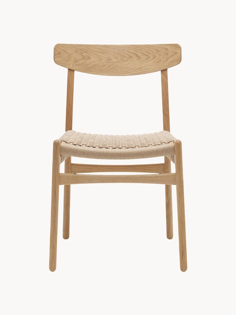 Drevená jedálenská stolička's ručne tkaným sedadlom sedadlom CH23