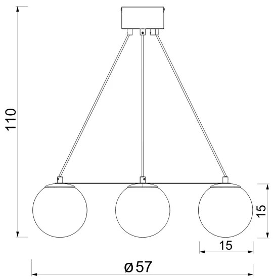 Luster na lanku BALLO 4xE27/15W/230V čierna/biela