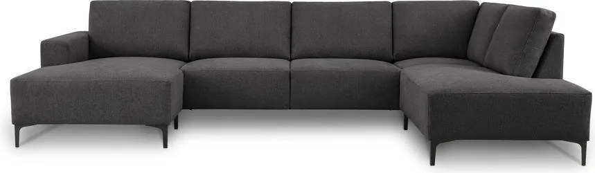 Antracitová ženilková rohová pohovka (pravý roh/do tvaru "U") Fabian – Scandic