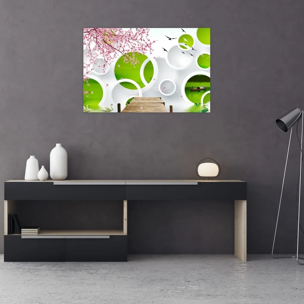 Obraz - Mólo nad jazerom (90x60 cm)