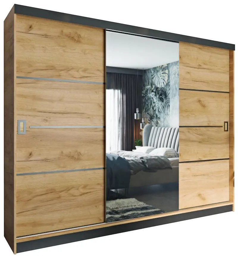 Skriňa Retro 4 200 zlatý kraft