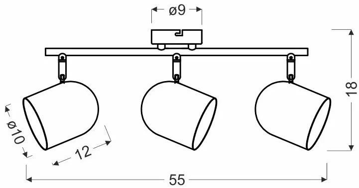 Candellux Sivé stropné svietidlo Azuro pre žiarovku 3x E27 93-63229