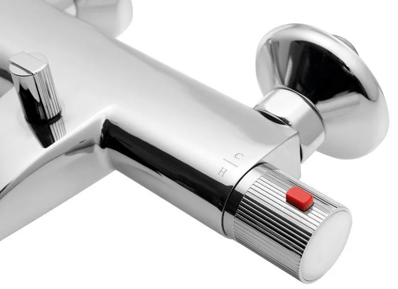 Aqualine Aqualine, ACTION nástenná vaňová termostatická batéria, chrómová, MB106