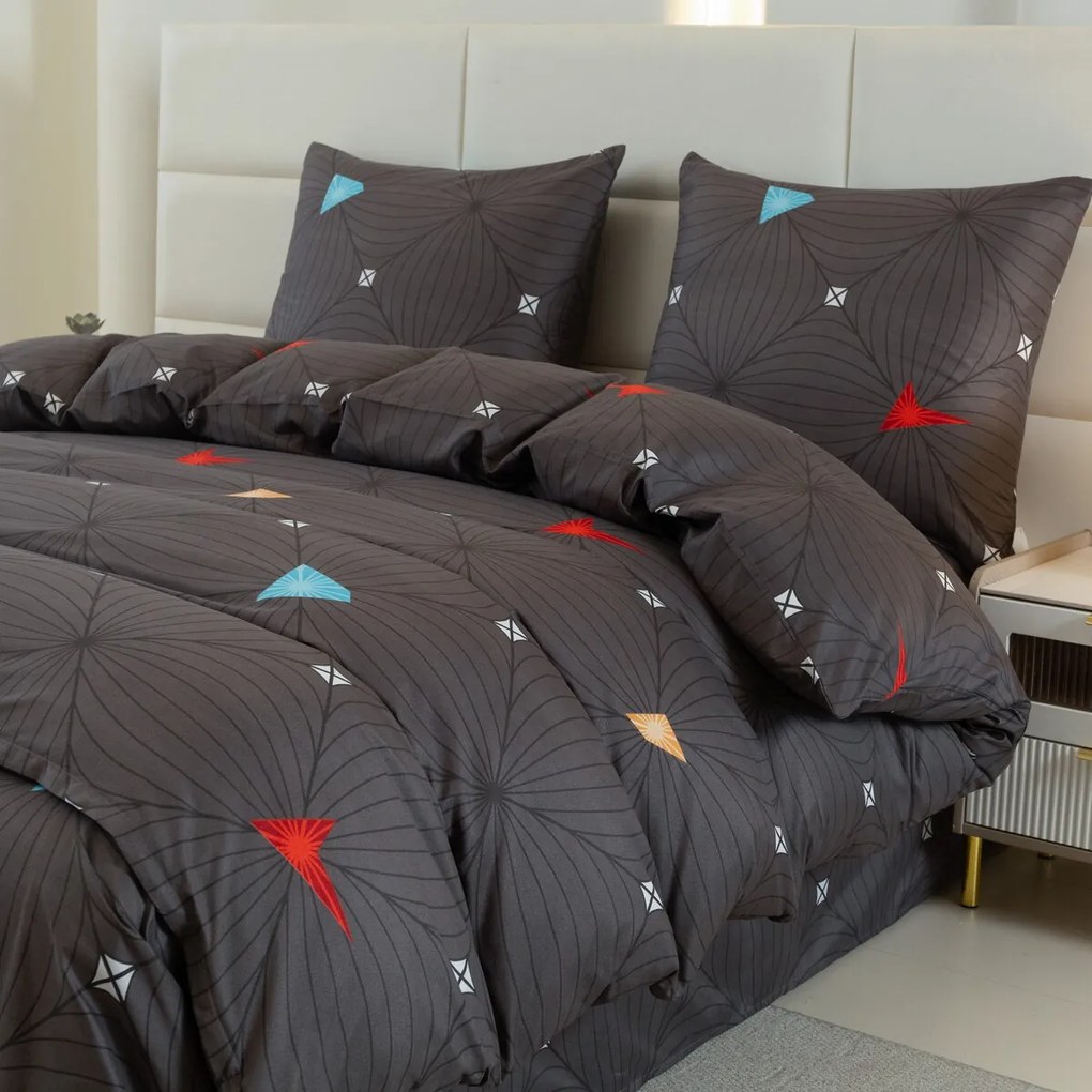 Obliečky z mikrovlákna ORBITA tmavo sivé Rozmer obliečky: 2 ks 70 x 80 cm | 160 x 200 cm