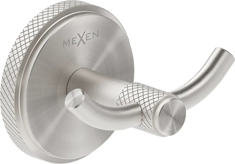 Mexen Gravo, nástenný dvojitý háčik na uteráky, brúsená oceľ, 70A93012-97
