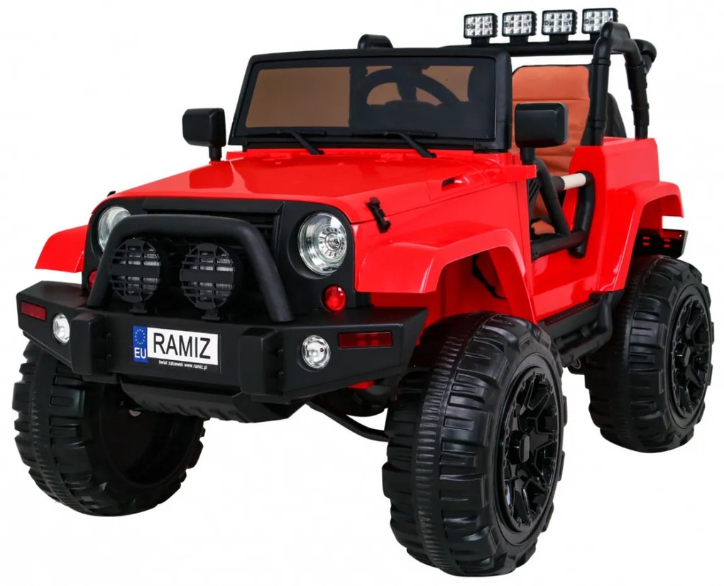 RAMIZ ELEKTRICKÉ AUTÍČKO JEEP ALL TERRAIN - NELAKOVANÉ - ČERVENÉ - 2 x 45W - 12V/7Ah - 2022