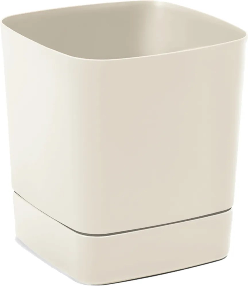 Kvetináč s podstavcom CLIMA 250 x 250 mm, recyklovaný, béžový*81420