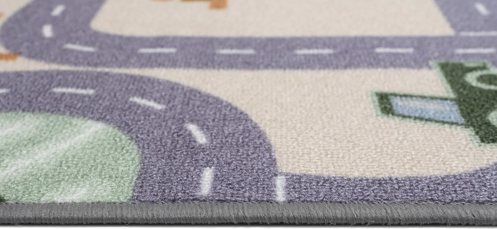 Vopi, Detský kusový koberec Scanroad 39 kruh, 67x67 (priemer) kruh, viacfarebná, detská izba