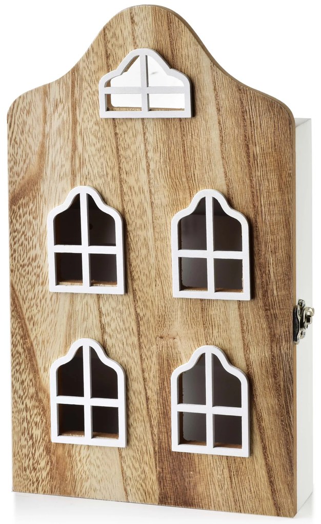 Dřevěná skříňka na klíče STACY 17,5x5,5x29,5 cm hnědá