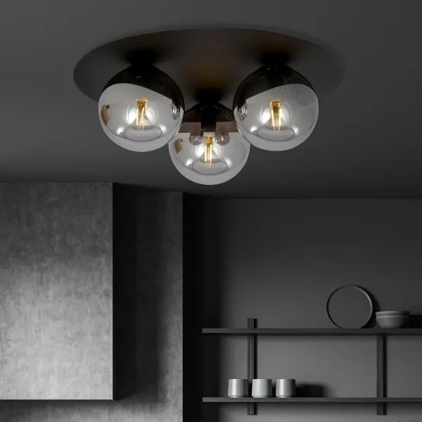 Stropné svietidlo SOLAR 3xE14/10W/230V čierna/šedá