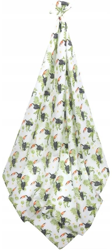Detská mušelínová plienka (zavinovačka) BABYMAM PREMIUM 120x120 cm - Tukani