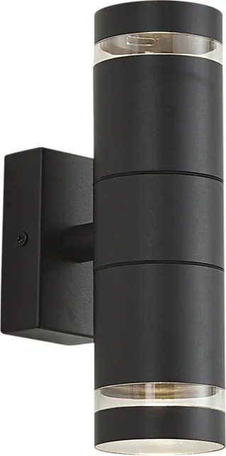 Moderné vonkajšie nástenné svietidlo čierne 2-svetlá IP44 - Dubbla