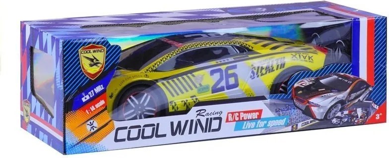 LEAN Toys Diaľkovo ovládané športové auto s ovládačom R/C, žlté