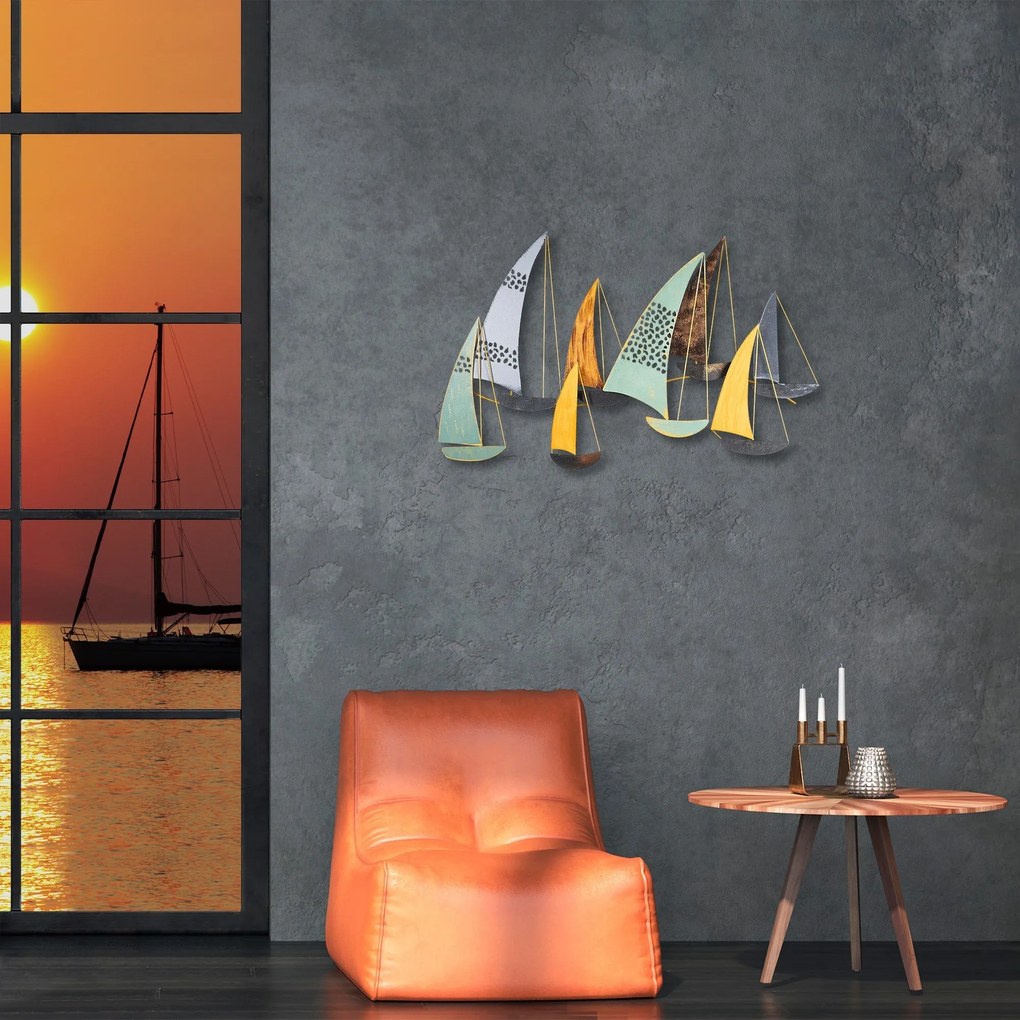 Nástenná kovová dekorácia Yavuz viacfarebná