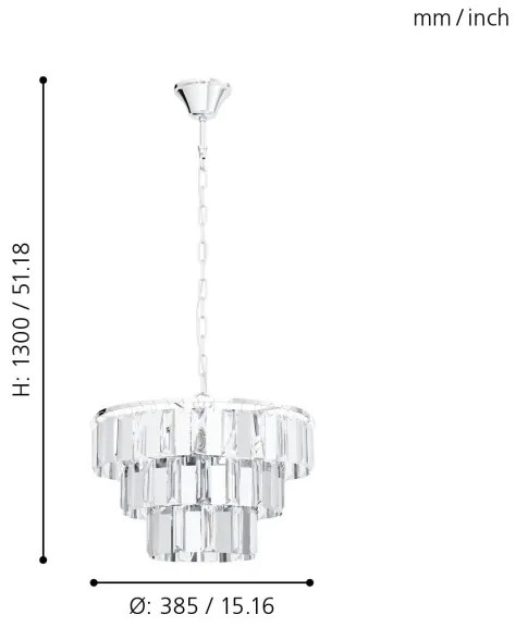 Eglo 99095 - Luster na reťazi ERSEKA 5xE14/40W/230V