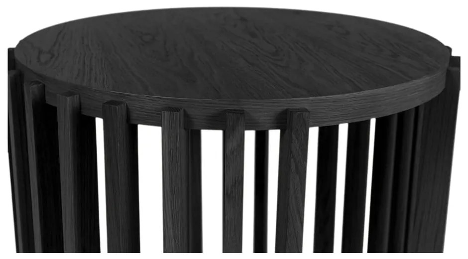 Čierny odkladací stolík Woodman Drum, ø 53 cm