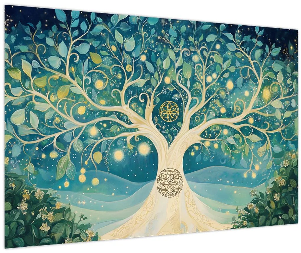 Obraz – Magický strom so špirálami (90x60 cm)