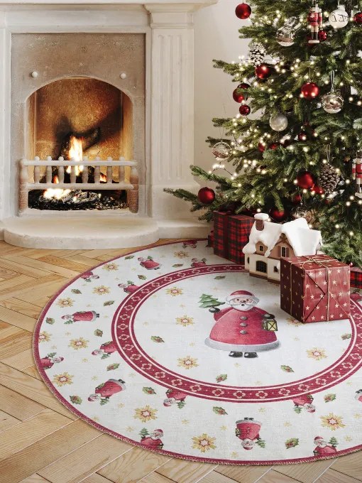 Koberec Toy's Delight Villeroy & Boch Santa Claus krémový / červený kruh
