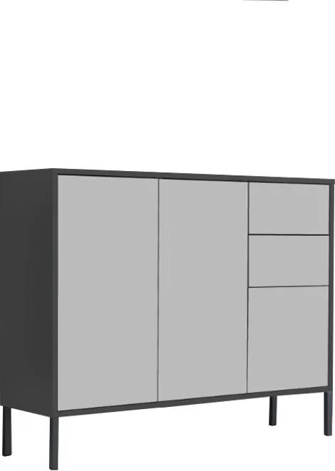 XXXLutz KOMODA, antracitová, biela, 105,5/86/33 cm MID.YOU - Komody - 001067012703