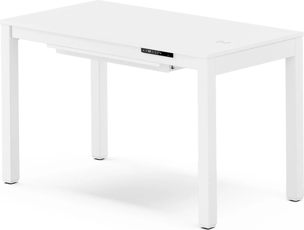 Stôl elektricky výškovo nastaviteľný biely, 120x63 cm: EVAN