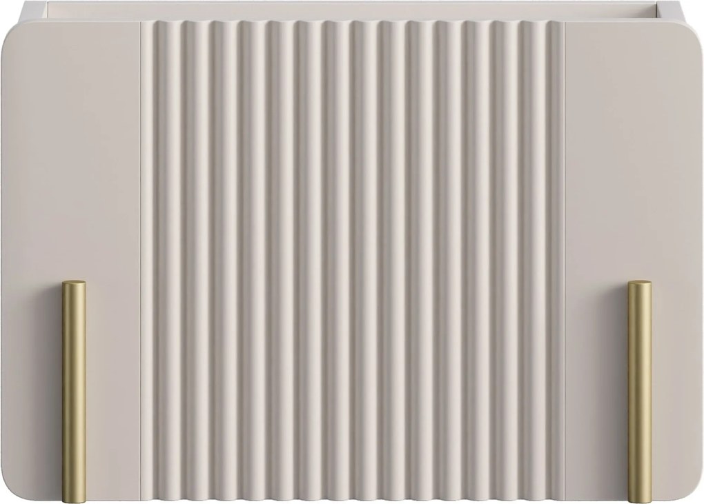 Závesný nočný stolík Malmi 45 cm so zásuvkou - kašmír / zlatá