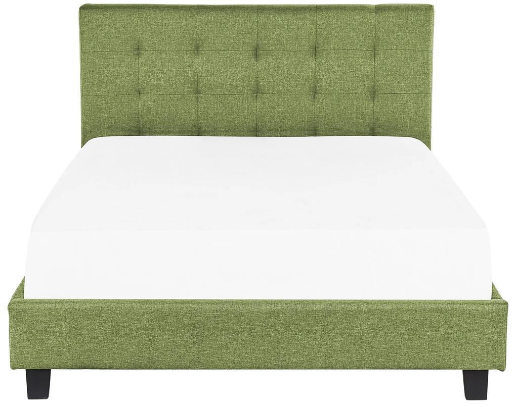 Čalúnená posteľ 140 x 200 cm zelená LA ROCHELLE Beliani