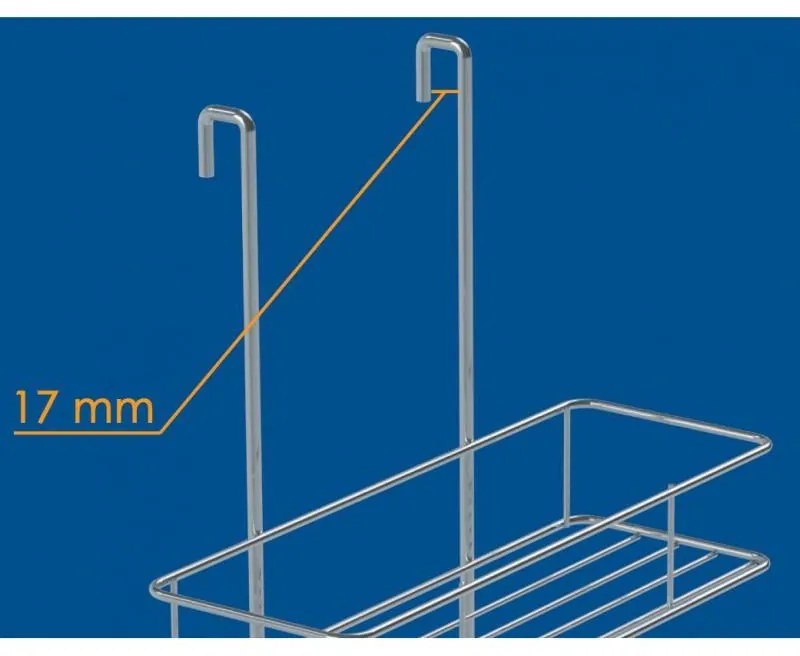 Erga Glaxo M2, dvojitý kúpeľňový kôš na zavesenie 23x8x38 cm, chrómová, ERG-YKA-E.GLAXO M2