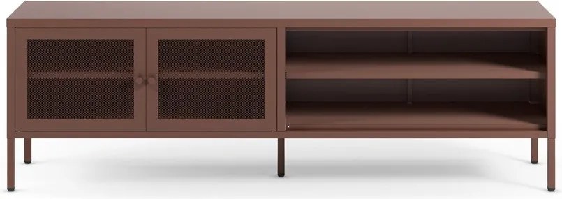 Vínovočervený kovový TV stolík 160x50x35 cm Fayna – Marckeric