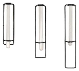 SADA 3x Nástenná dekorácia na kvety 20/25/30 cm čierna