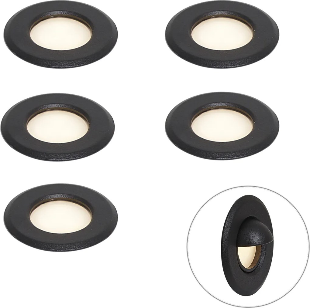 12V systém čierny 10 m s 5 zemnými bodovými svetlami vrátane LED IP44 - Voltaire Linsey
