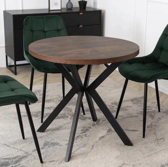 Stôl FRANCO 80–160 cm dub rustikálny/čierny
