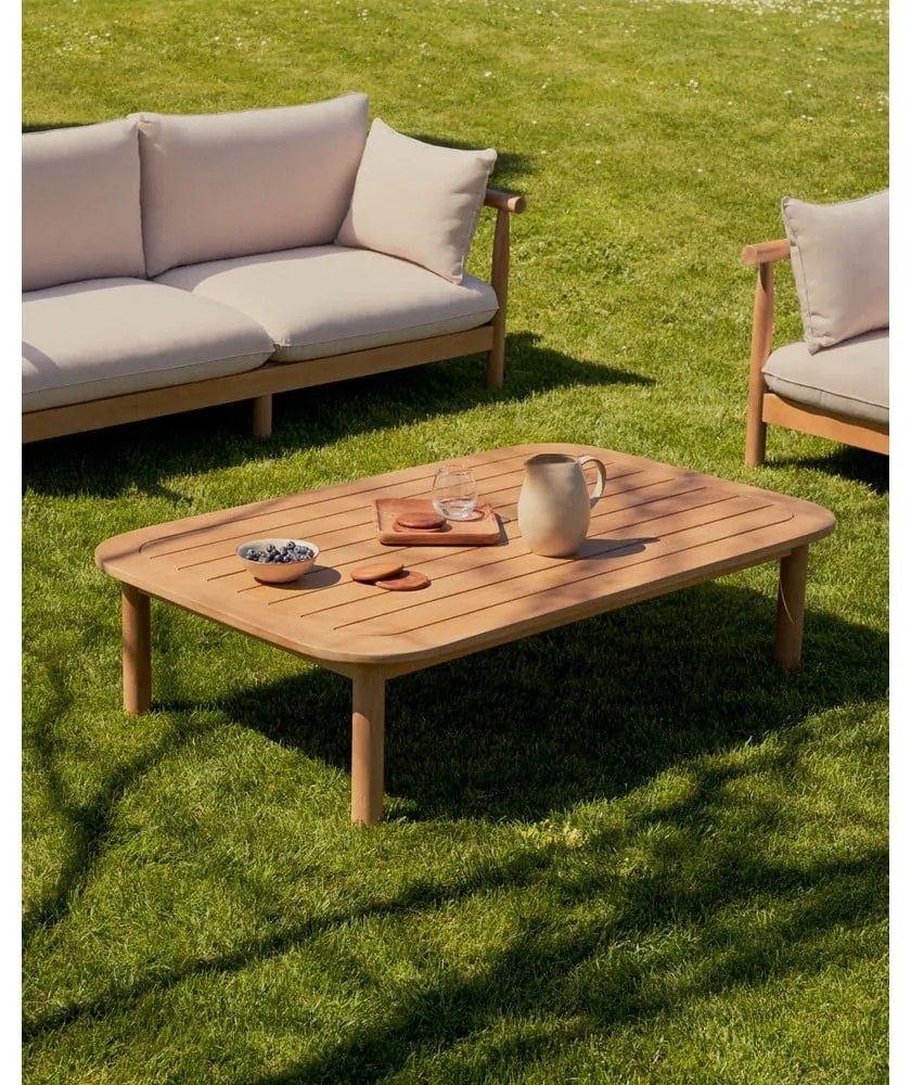 Konferenčný stolík z eukalyptového dreva v prírodnej farbe 89x140 cm Sacova – Kave Home