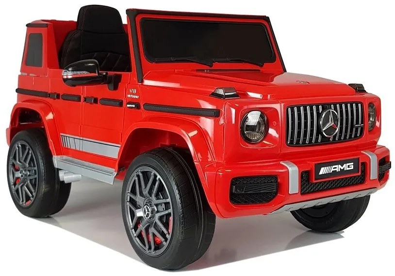LEAN CARS ELEKTRICKÉ AUTÍČKO - MERCEDES G63 - NELAKOVANÉ ČERVENÉ - 2x45W MOTOR - 12V7Ah BATÉRIA -2022