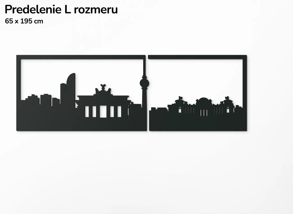 drevko Obraz Berlín panoráma Rozmer obrazu: 29,5 x 89 cm, Farba dekorácie: Čierna