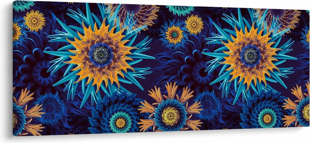 Obraz - 3D kvety (120x50 cm)