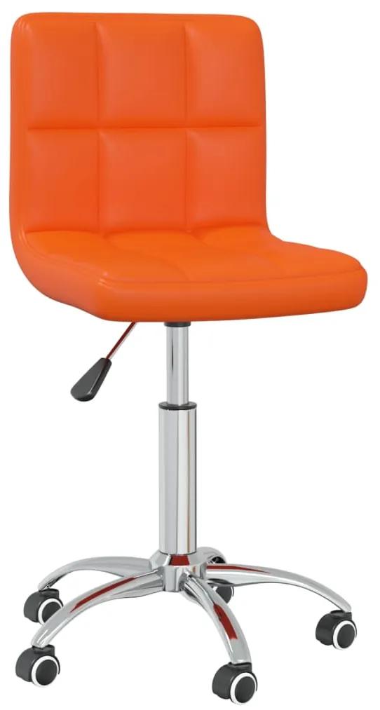 Otočná jedálenská stolička oranžová umelá koža