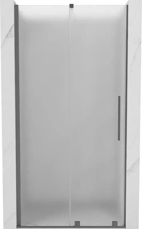 Mexen Velar, posuvné sprchové dvere do otvoru 120 cm, 8mm sklo námraza, brúsený grafit, 871-120-000-31-95